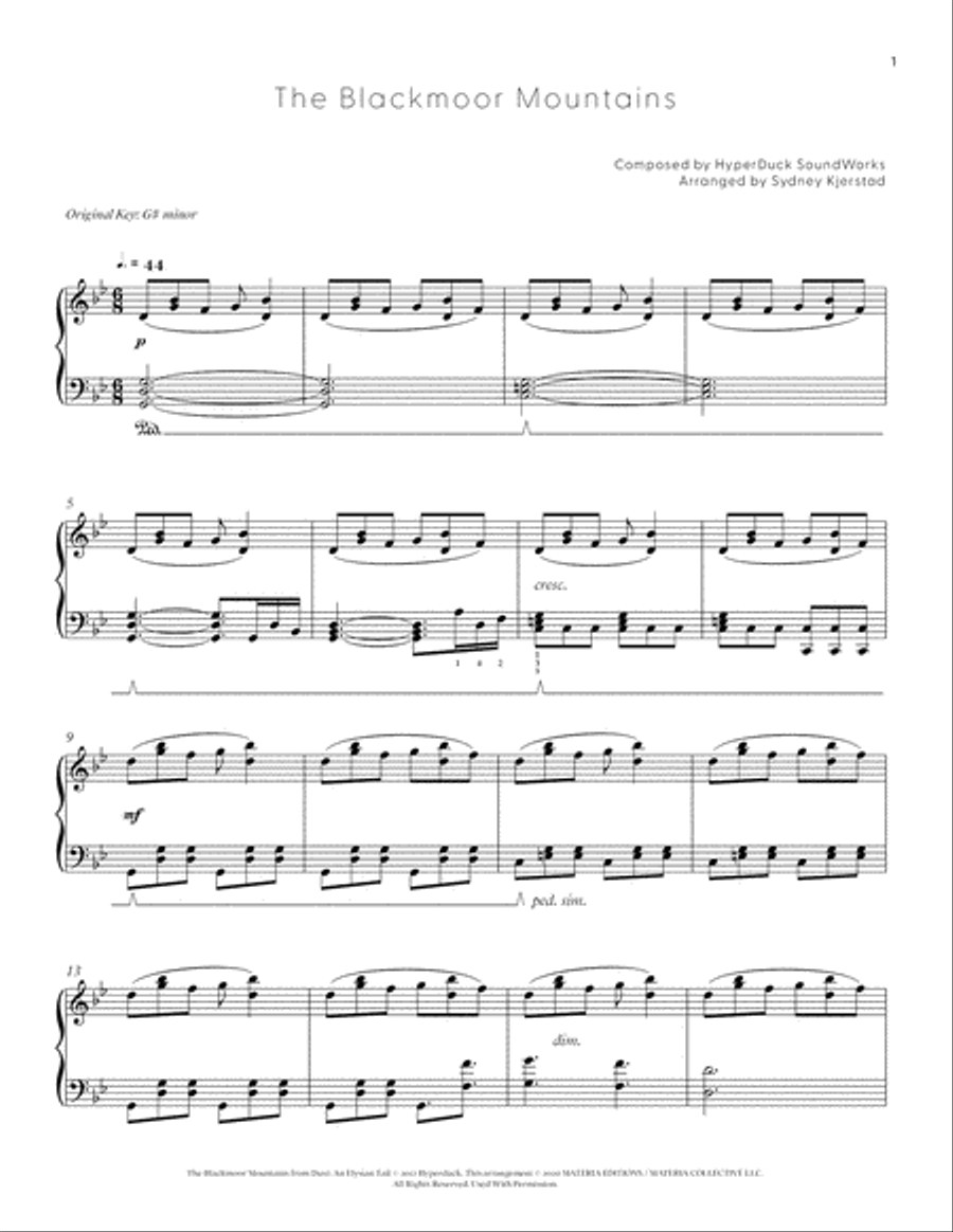 The Blackmoor Mountains - Dust: An Elysian Tail (Piano Selections) Piano Solo scores gallery preview page 3