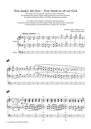 Book cover for Liszt: Nun danket alle Gott | Now thank we all our God (Organ, choir, timpani and brass ensemble)