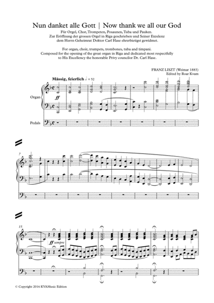 Liszt: Nun danket alle Gott | Now thank we all our God (Organ, choir, timpani and brass ensemble) image number null