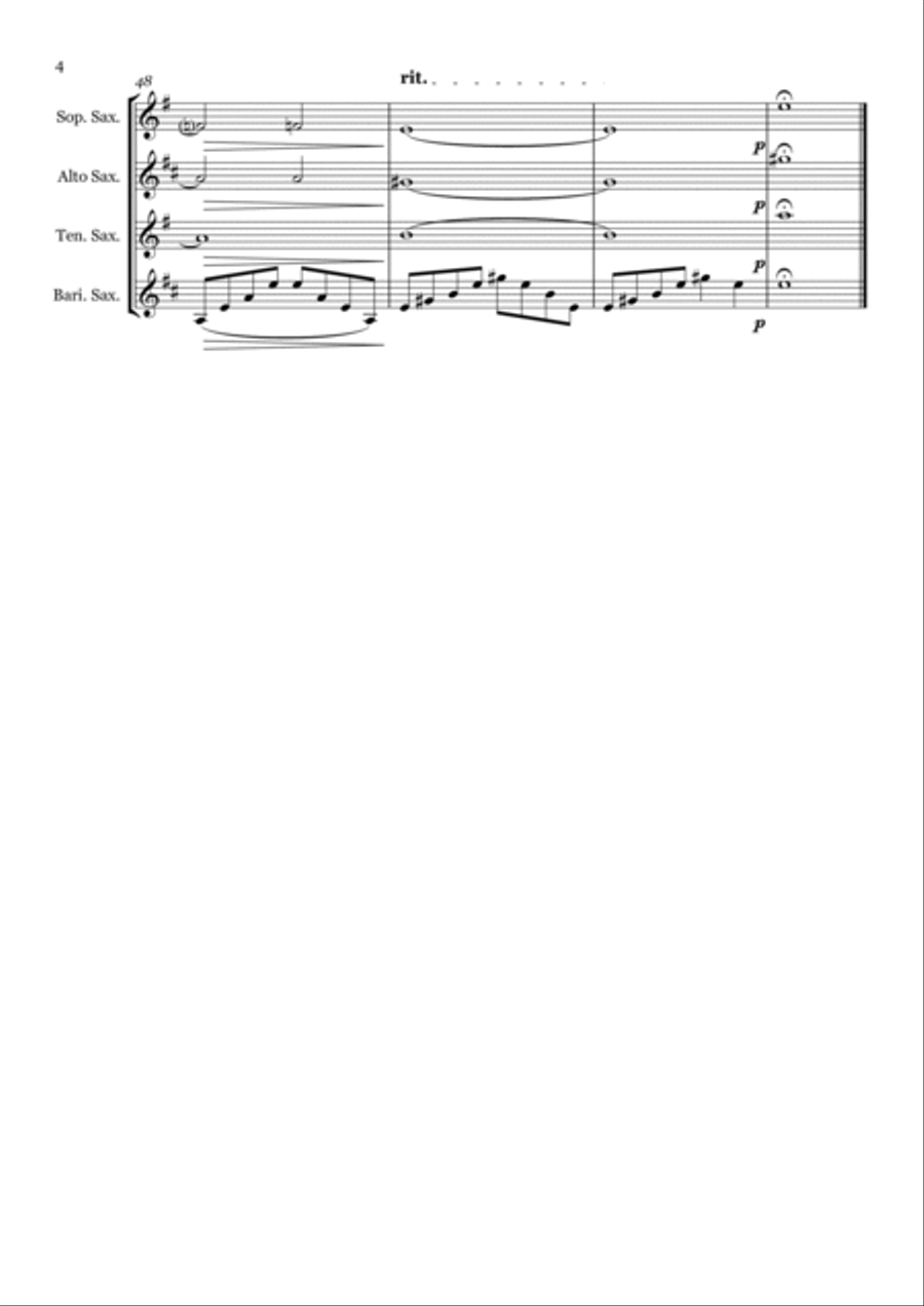 Walking In The Air Saxophone Quartet scores gallery preview page 4