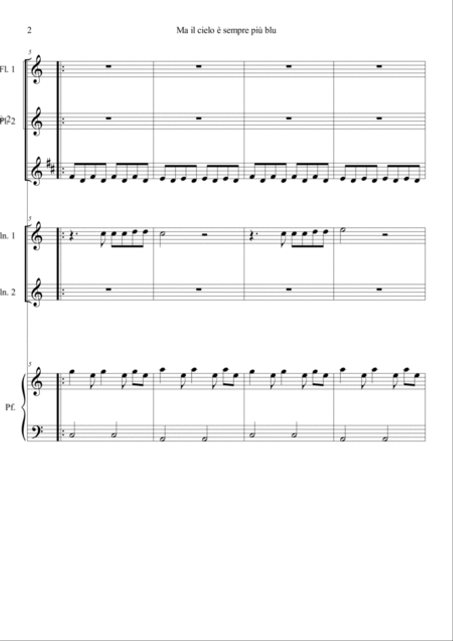Ma Il Cielo E' Sempre Blu Piano scores gallery preview page 2