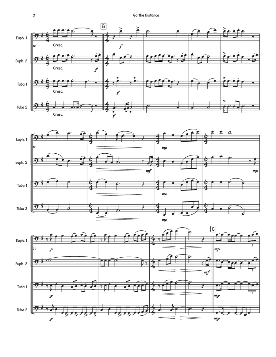 Go The Distance Go The Distance Brass Quartet scores gallery preview page 2