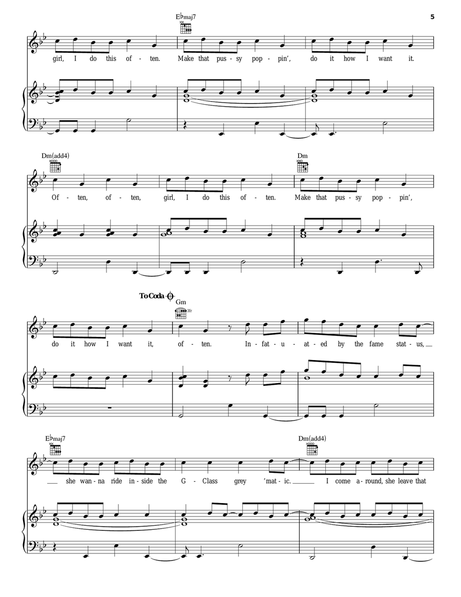 Often Piano, Vocal, Guitar scores gallery preview page 5