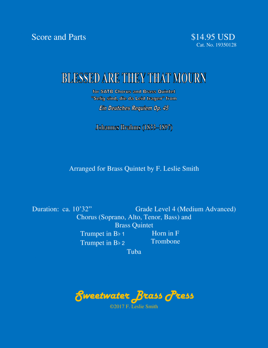 Blessed Are They That Mourn (for SATB Chorus and Brass Quintet) 4-Part scores gallery preview page 1