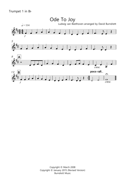 Ode to Joy for Brass Quartet image number null