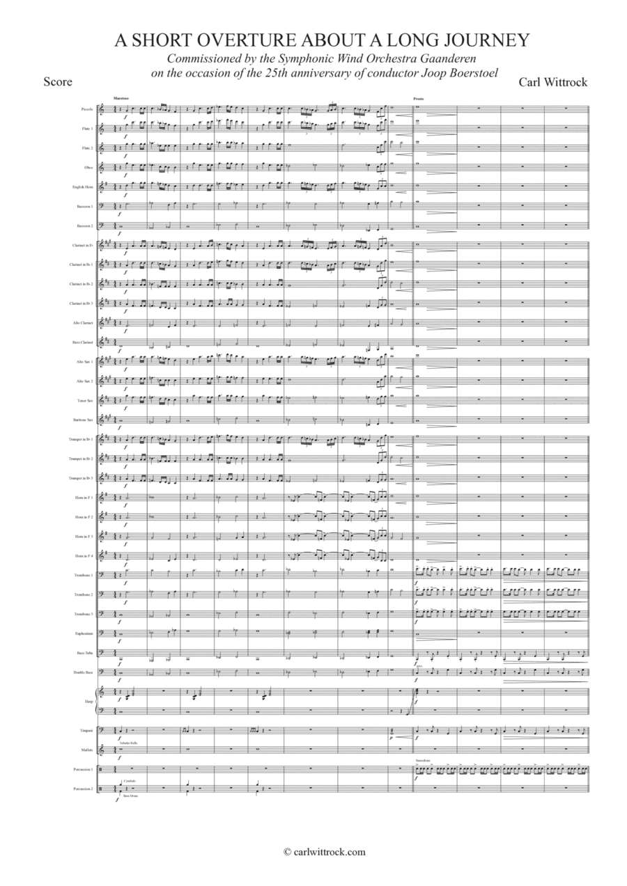 A short overture about a long journey Concert Band scores gallery preview page 1