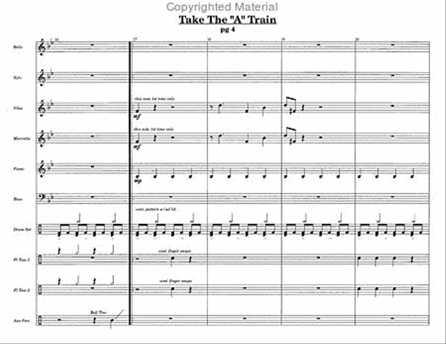 Take The A Train Percussion Ensemble scores gallery preview page 3