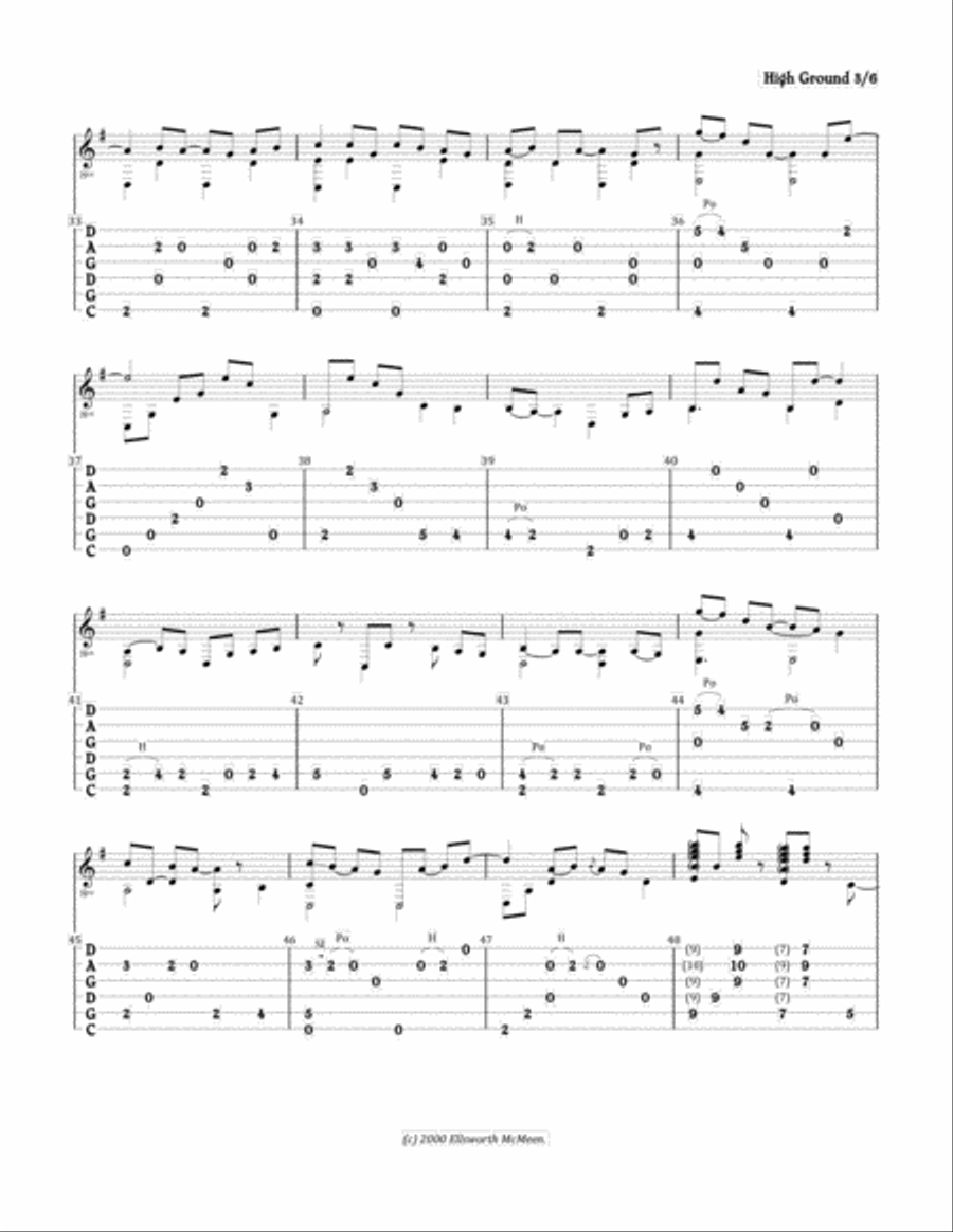 High Ground (For Fingerstyle Guitar Tuned CGDGAD) Acoustic Guitar scores gallery preview page 3