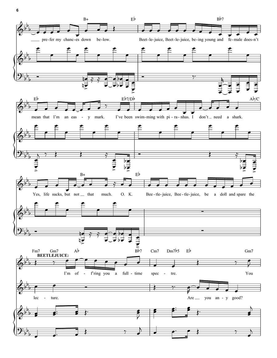 Say My Name (from Beetlejuice The Musical) Piano, Vocal scores gallery preview page 6