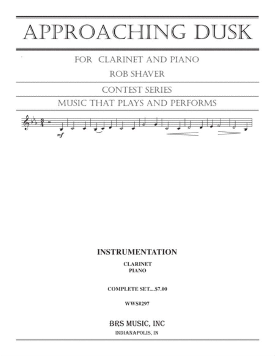 Approaching Dusk Clarinet Solo scores gallery preview page 1
