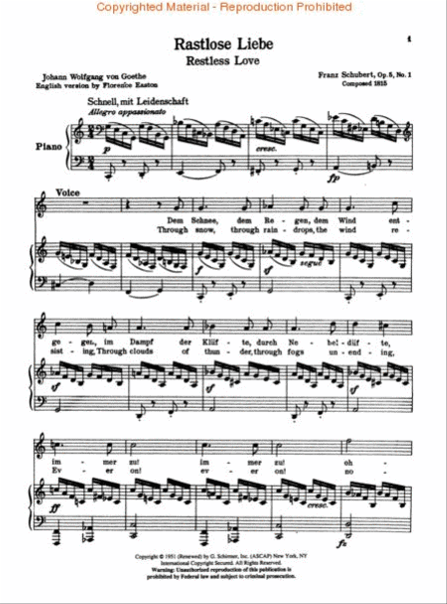 50 Selected Songs by Schubert, Schumann, Brahms, Wolf & Strauss Schirmer Library of Classics Vol1755 Voice scores gallery preview page 2