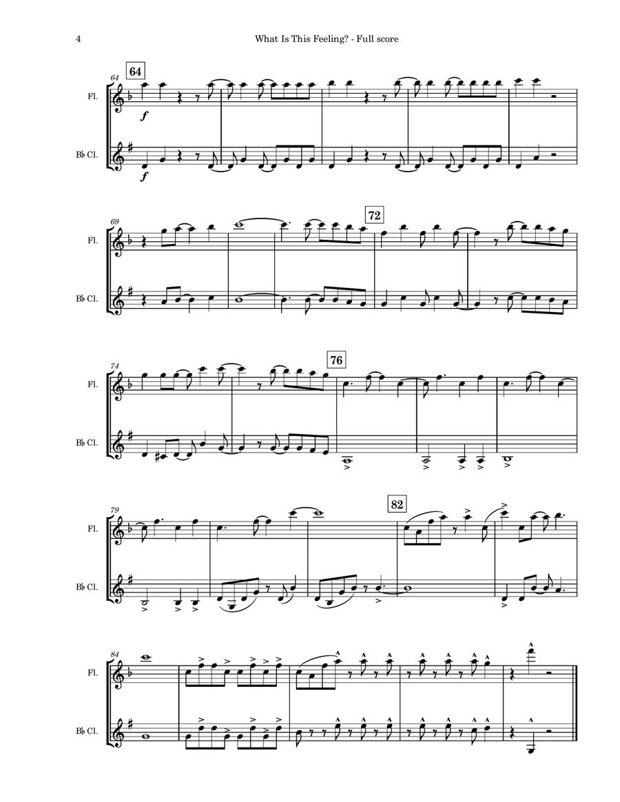 What Is This Feeling? Woodwind Duet scores gallery preview page 5