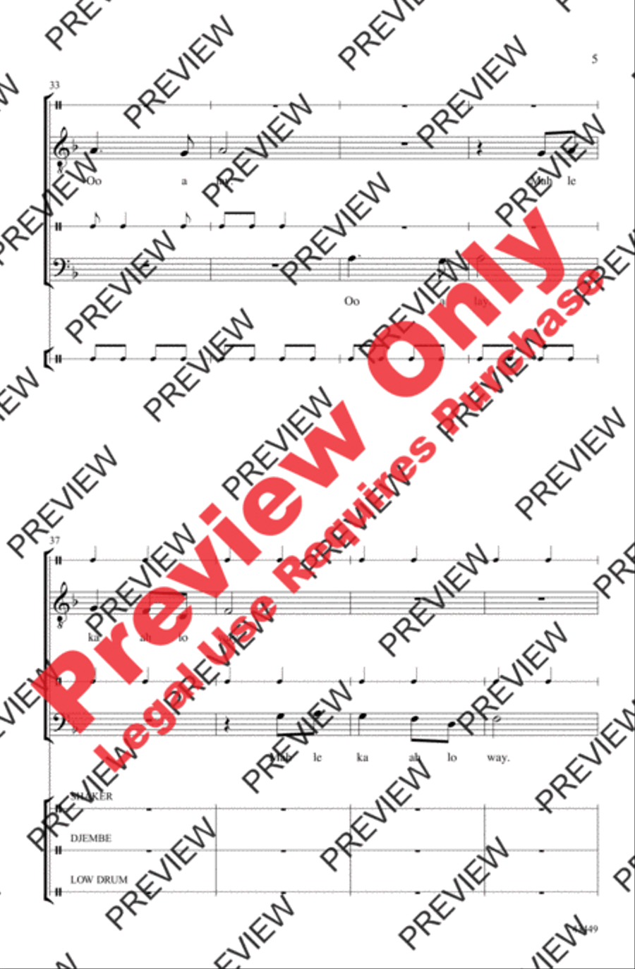 Tongo Tongo Men's Choir scores gallery preview page 5
