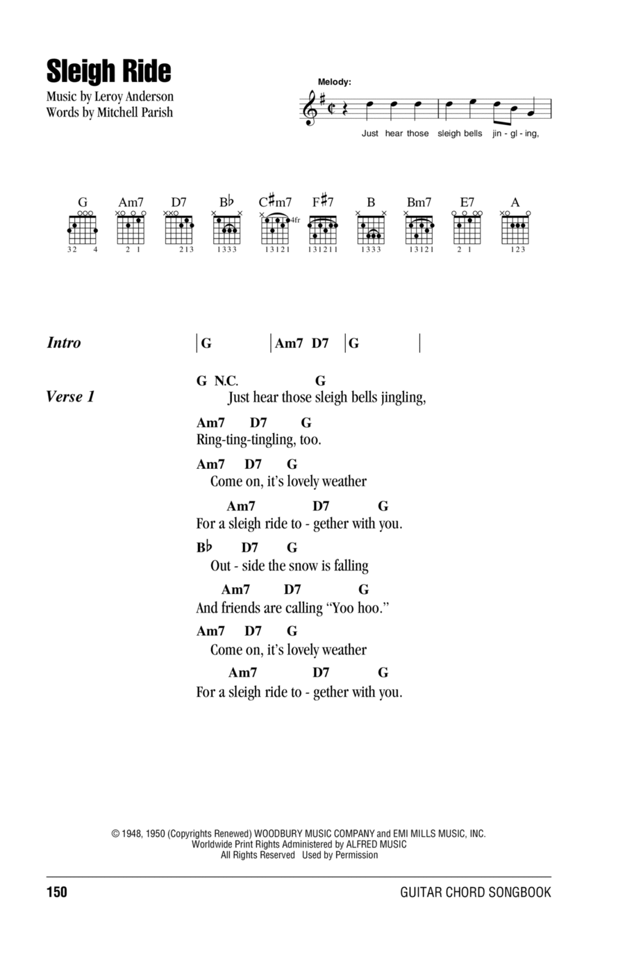 Sleigh Ride Sleigh Ride Easy Guitar scores gallery preview page 1