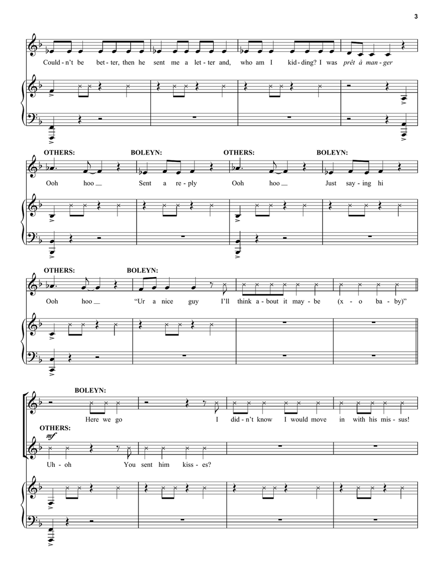 Don't Lose Ur Head (from Six: The Musical) Voice scores gallery preview page 3