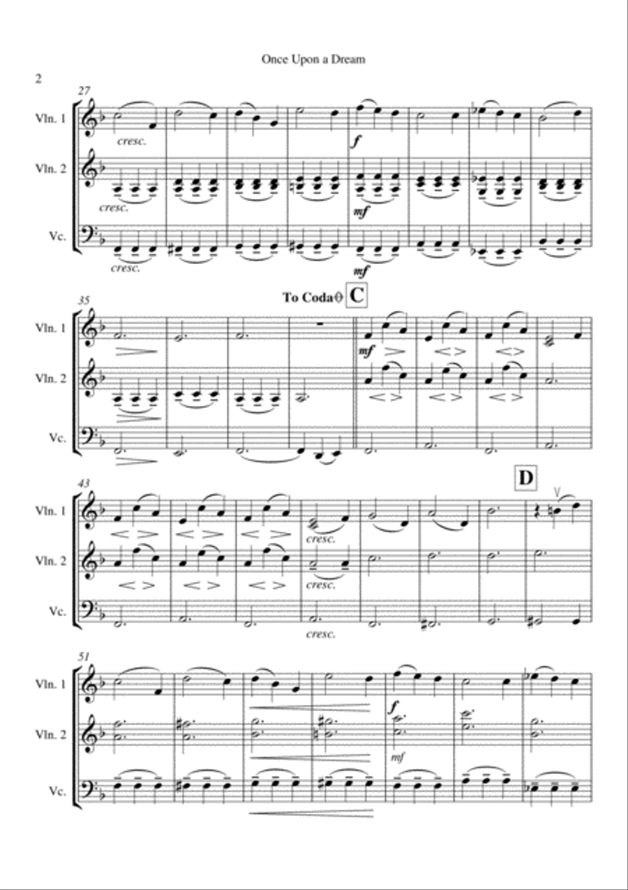 Once Upon A Dream Once Upon A Dream String Trio scores gallery preview page 3