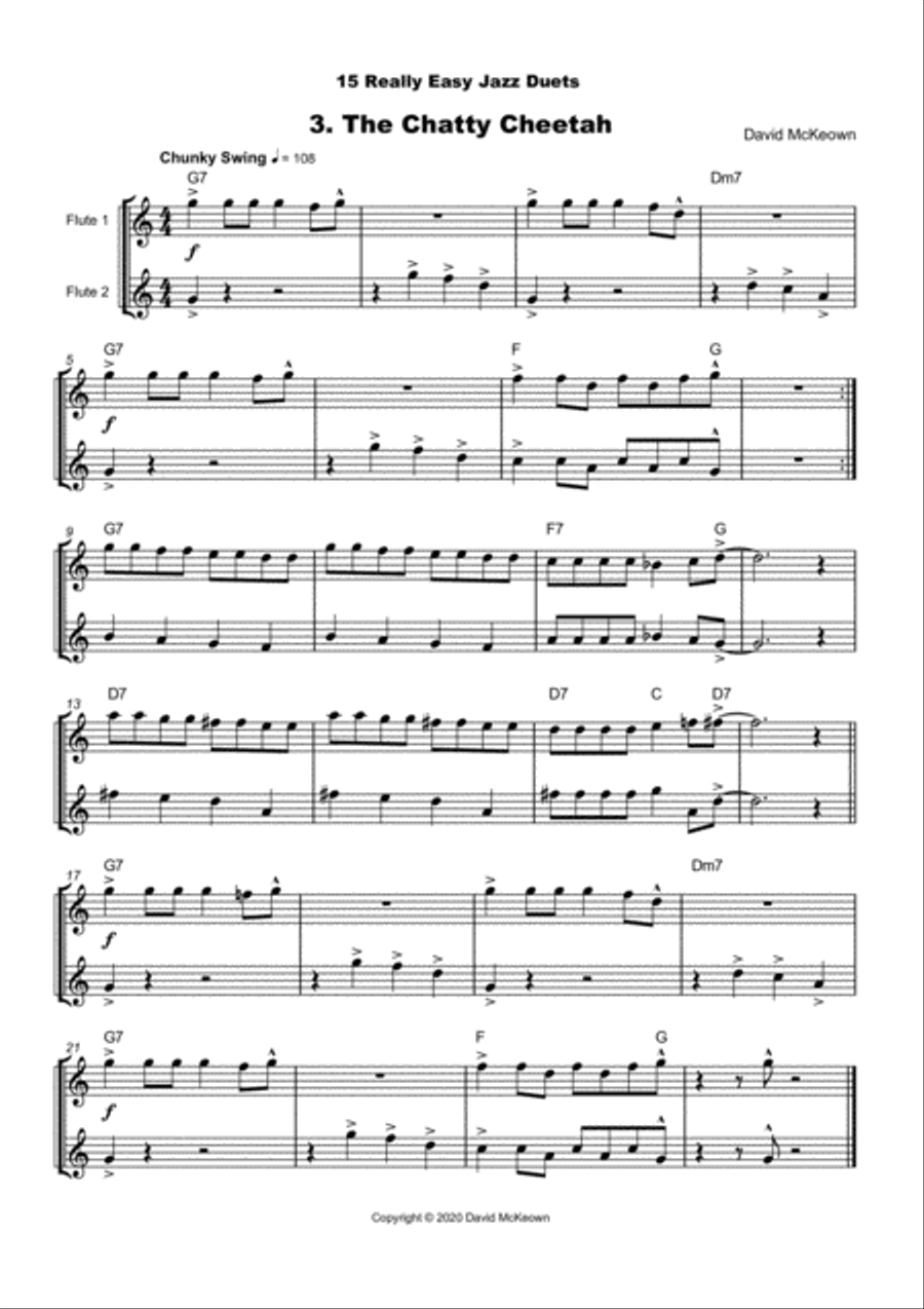 15 Really Easy Jazz Duets for Flute Duet
