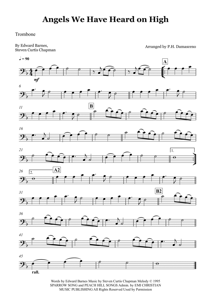 Angels We Have Heard On High Trombone Solo scores gallery preview page 1