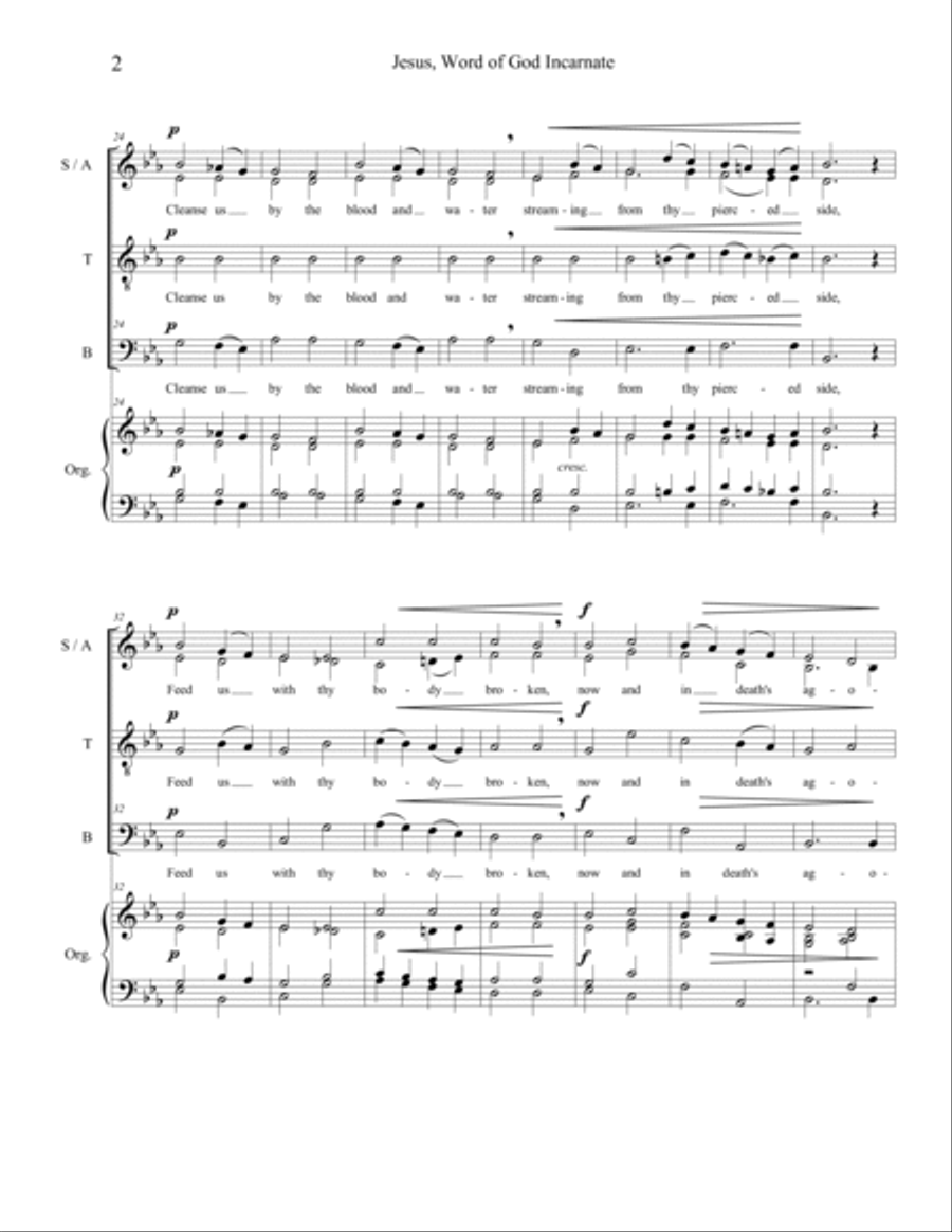 Jesus, Word of God Incarnate (SATB) 4-Part scores gallery preview page 2