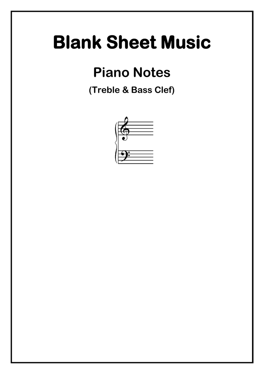 Blank Sheet Music Piano Notes (Treble & Bass Clef) Piano Solo scores gallery preview page 1