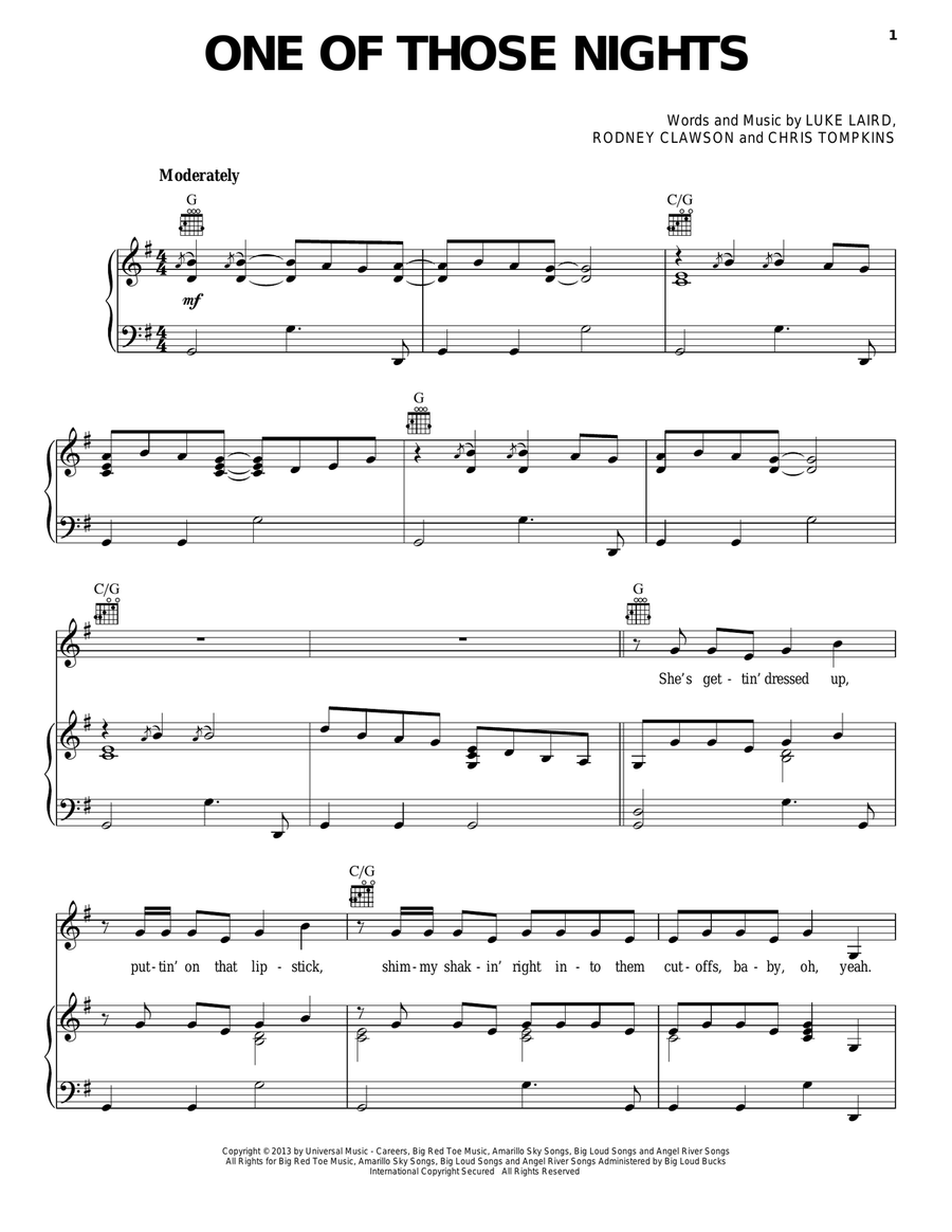 One Of Those Nights One Of Those Nights Acoustic Guitar scores gallery preview page 1