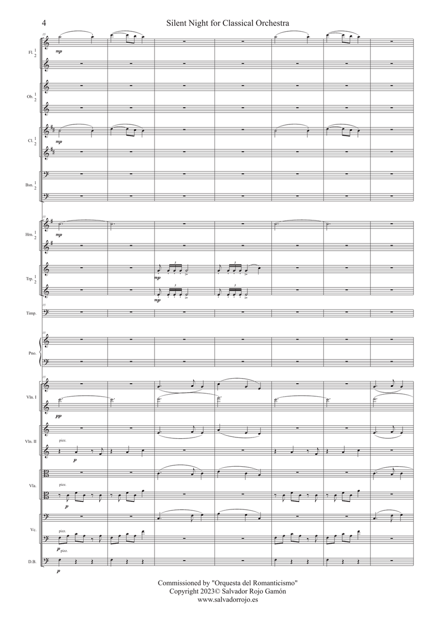 Silent Night for Classical Orchestra Chamber Orchestra scores gallery preview page 4
