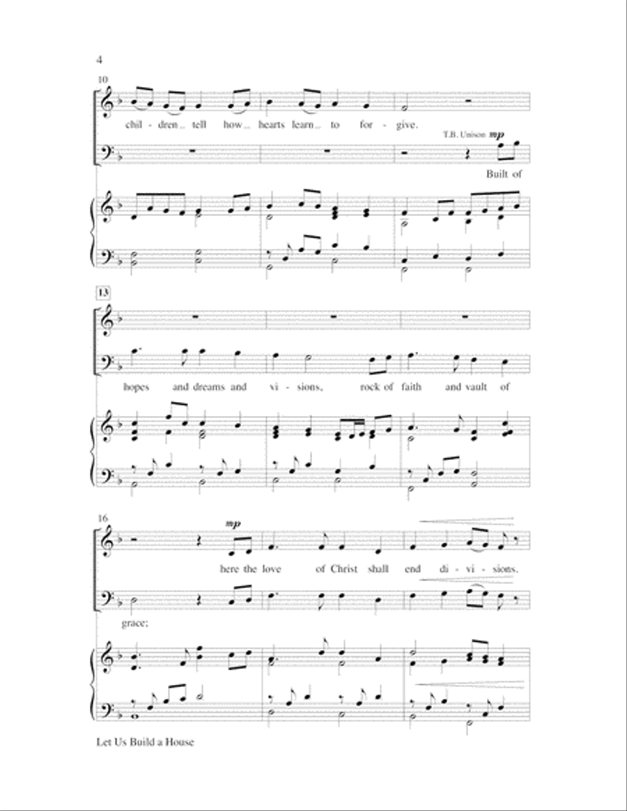 Let Us Build A House (All Are Welcome) Choir scores gallery preview page 4