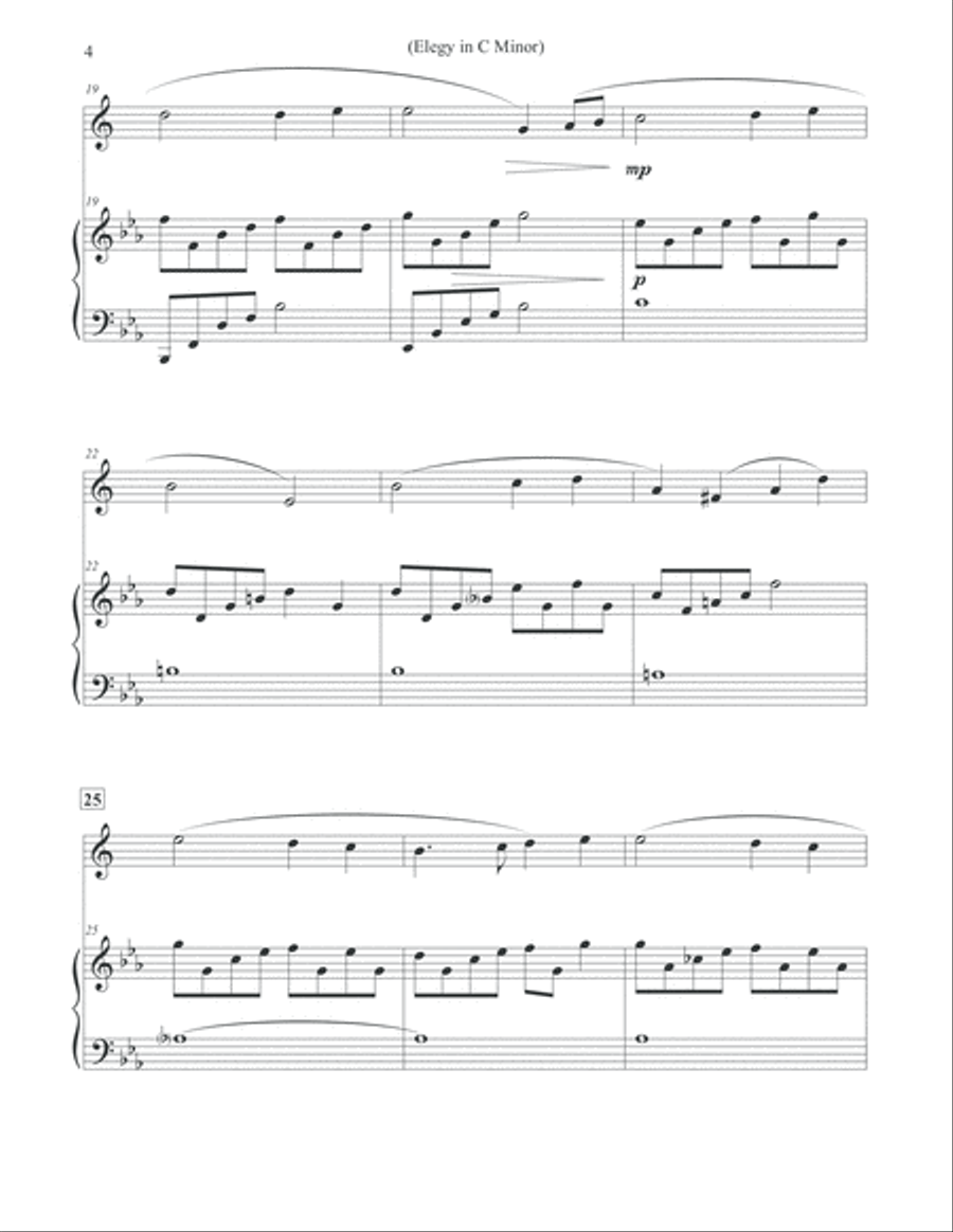 Elegy in C Minor - Reflective Alto Sax & Piano Alto Saxophone scores gallery preview page 4