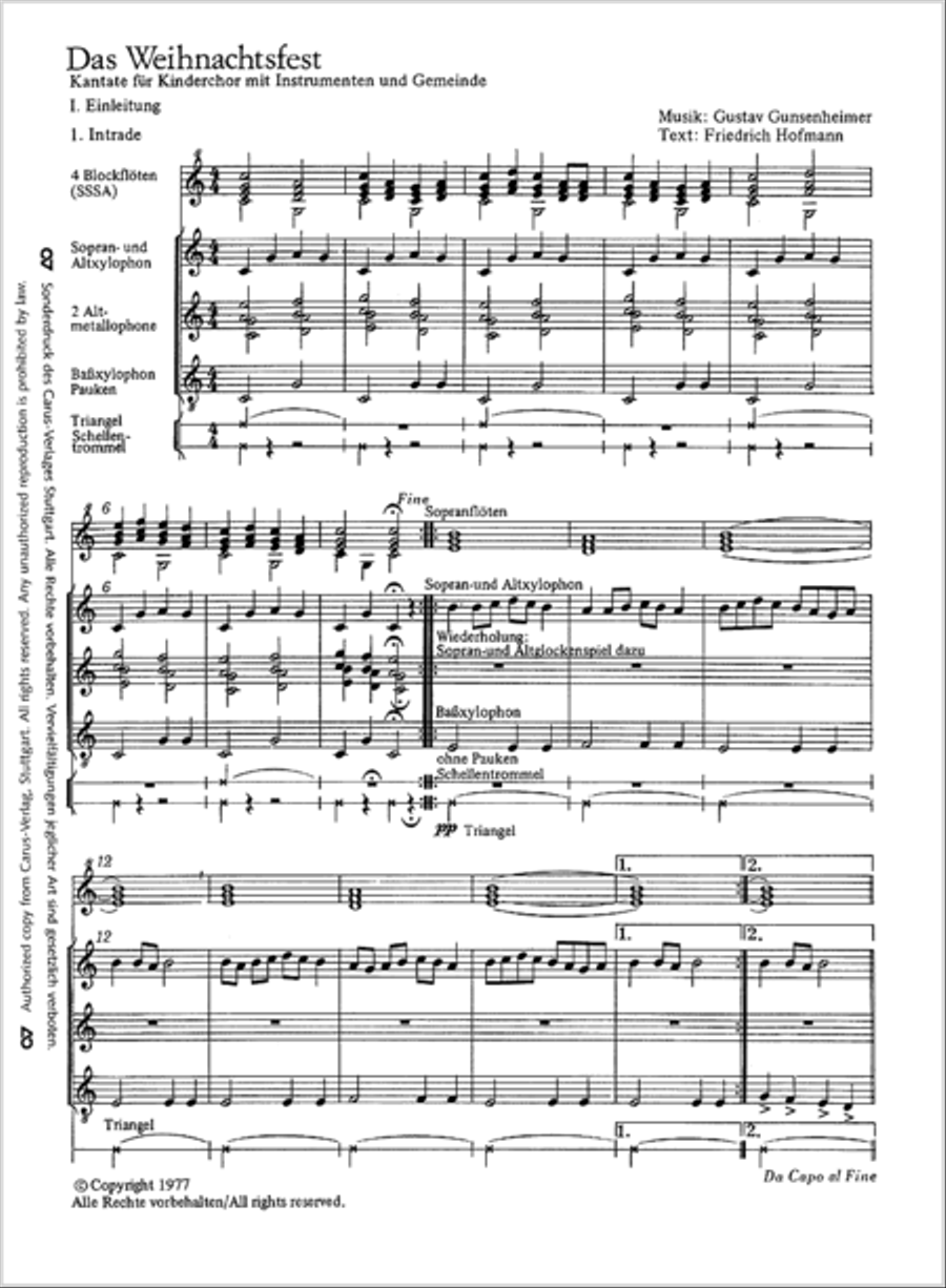 Das Weihnachtsfest Unison Choir scores gallery preview page 14