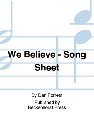 Book cover for We Believe - Song Sheet