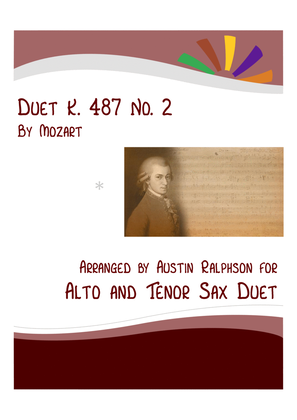 Mozart K. 487 No. 2 - alto and tenor sax duet
