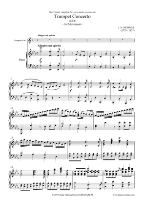 Hummel: Allegro con Spirito in Eb for Bb Trumpet