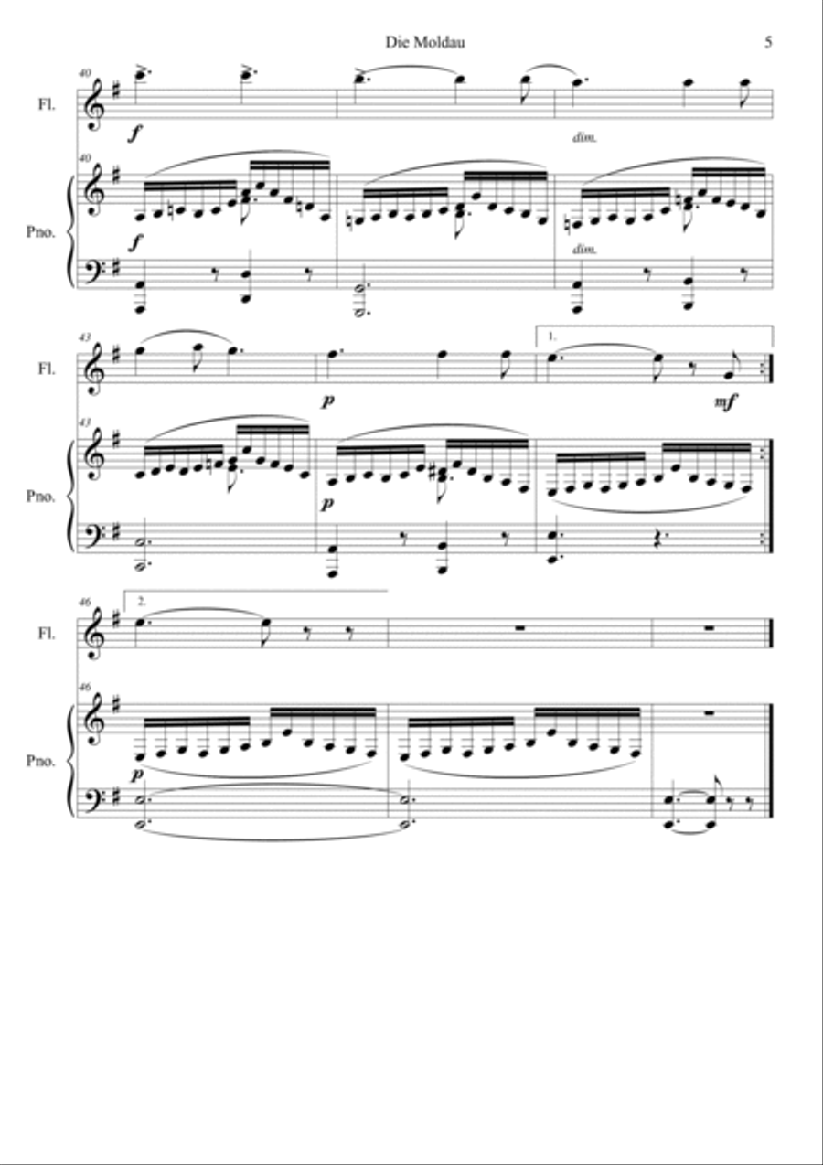 Die Moldau (Short Version) Flute Solo scores gallery preview page 5