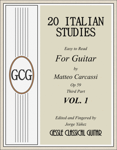 20 Italian Studies for Guitar op 59 vol. 1 by Carcassi