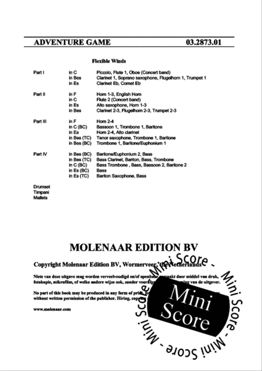 Adventure Game Fanfare Band scores gallery preview page 4