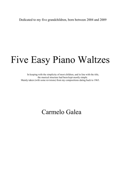 Five Easy Piano Waltzes image number null