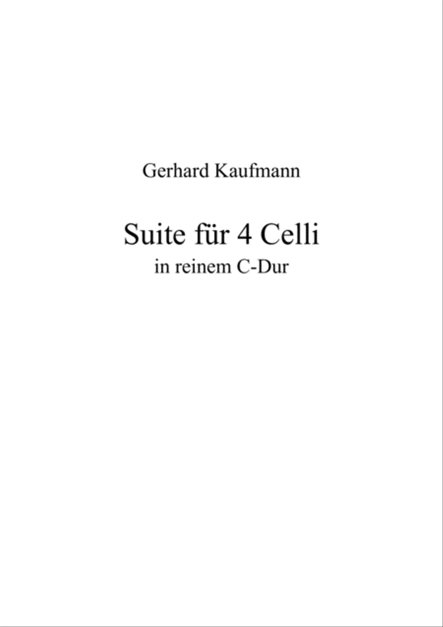 Suite für 4 Celli in reinem C-Dur - Score & Parts String Quartet scores gallery preview page 1