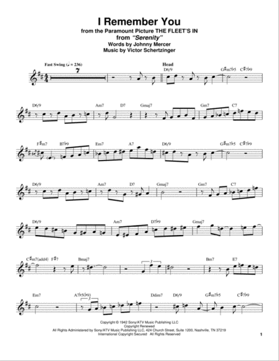 I Remember You School and Community scores gallery preview page 1