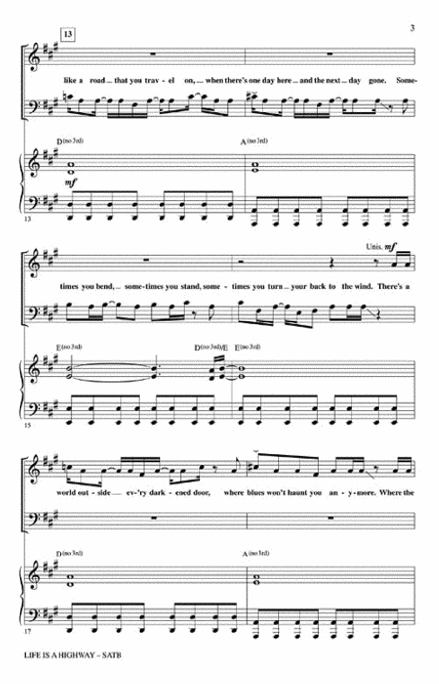 Life Is a Highway 4-Part scores gallery preview page 3