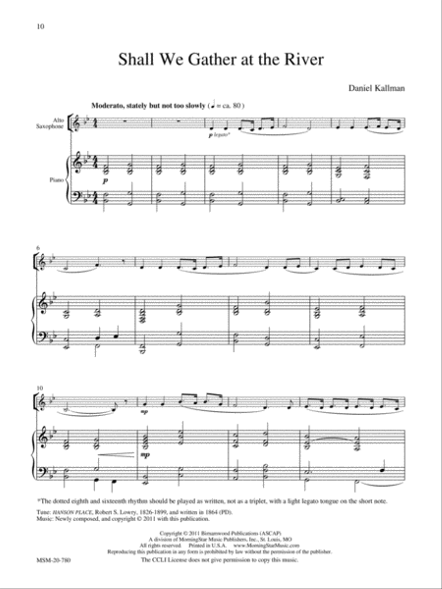 Down by the Riverside Six Songs for Saxophone & Piano Alto Saxophone scores gallery preview page 5