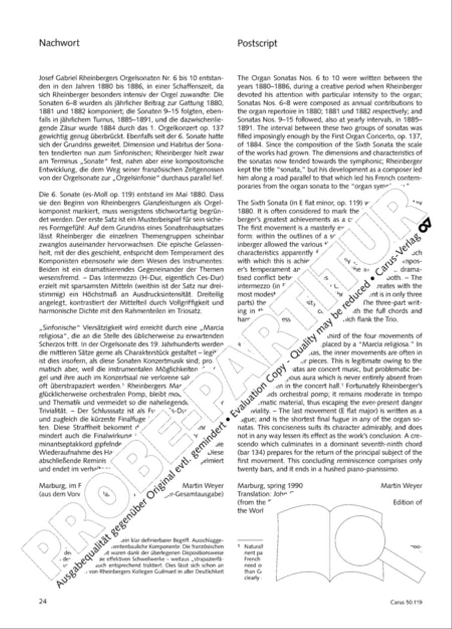 Organ Sonata No. 6 in E flat minor Organ scores gallery preview page 25