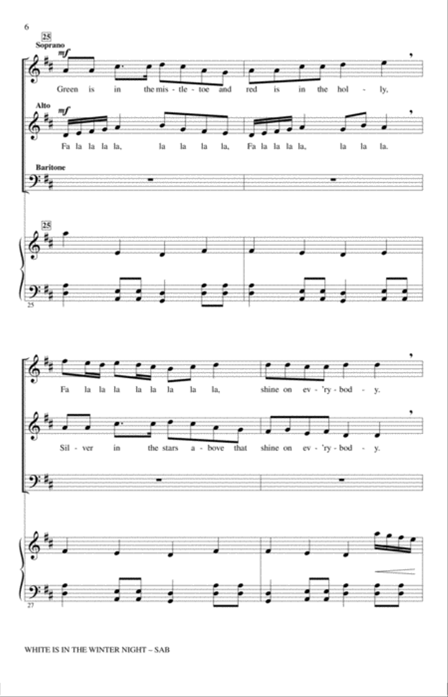 White Is In The Winter Night 3-Part scores gallery preview page 5