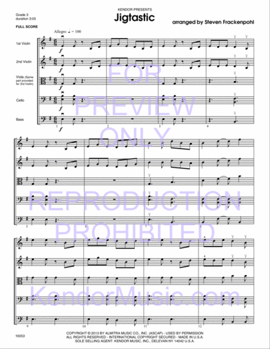 Jigtastic (Full Score) String Orchestra scores gallery preview page 2
