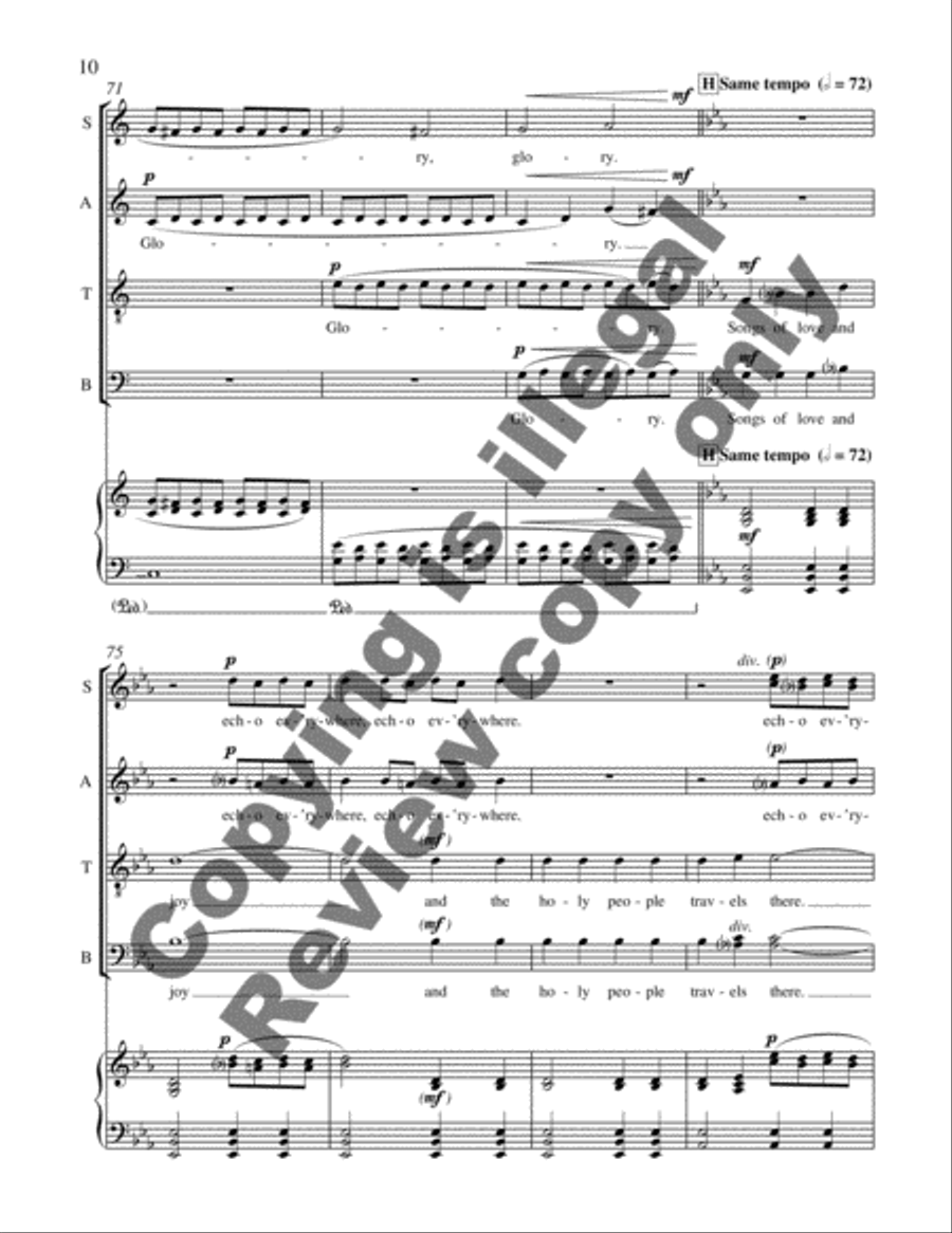 There is a Way to Glory (Choral Score) Divisi scores gallery preview page 13