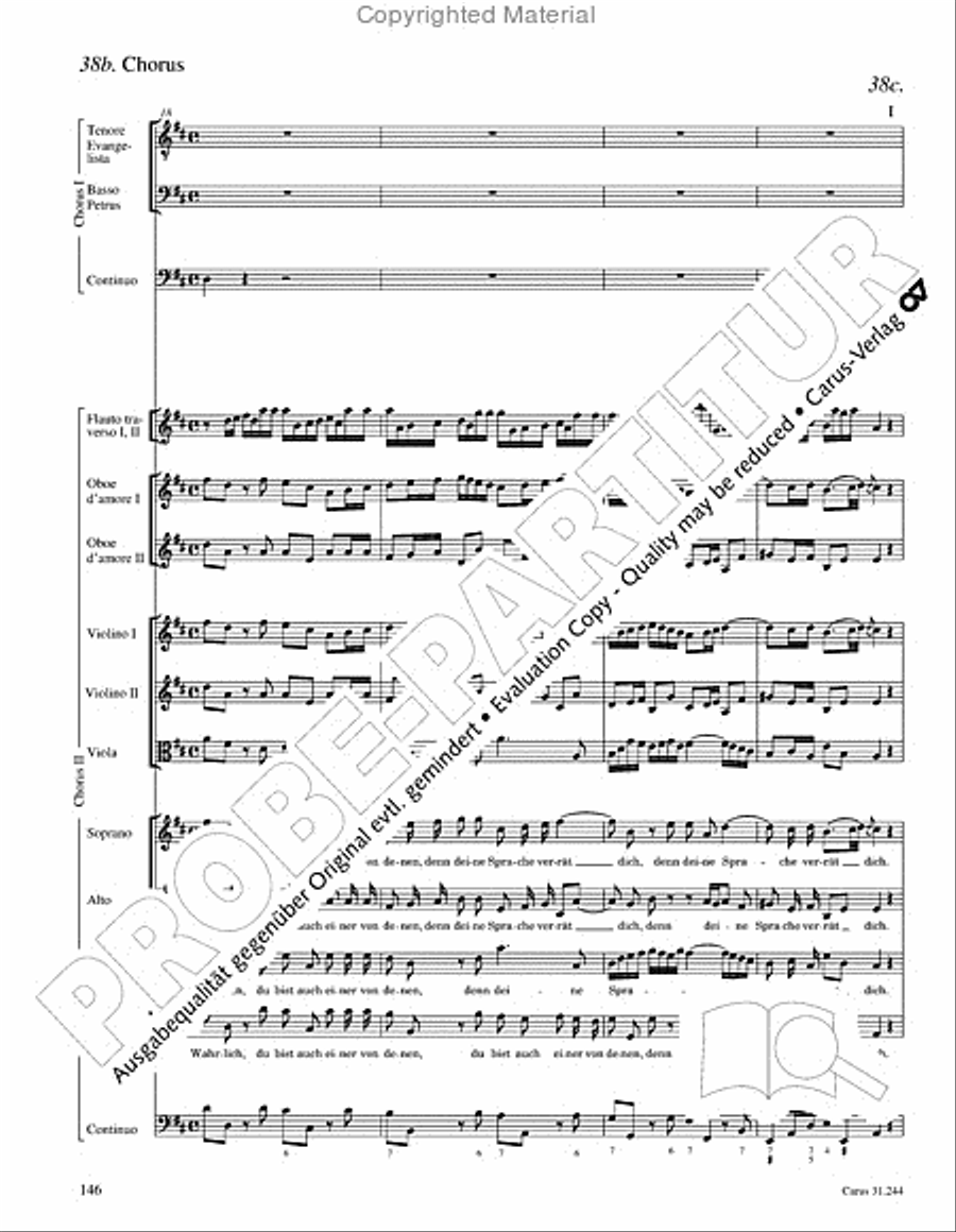 St. Matthew Passion (Matthaus-Passion) 4-Part scores gallery preview page 148