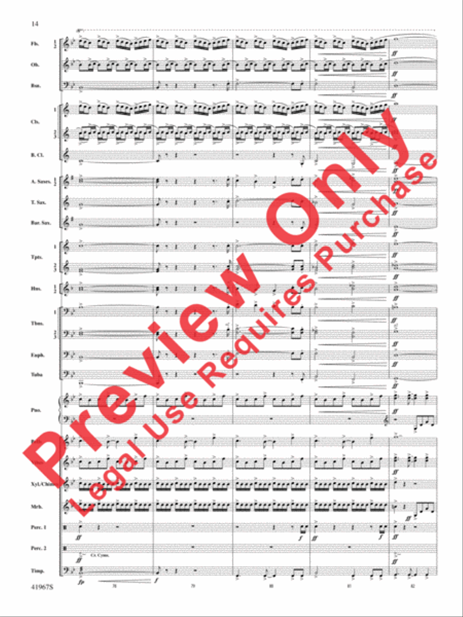 Seven Hills Overture Concert Band scores gallery preview page 15