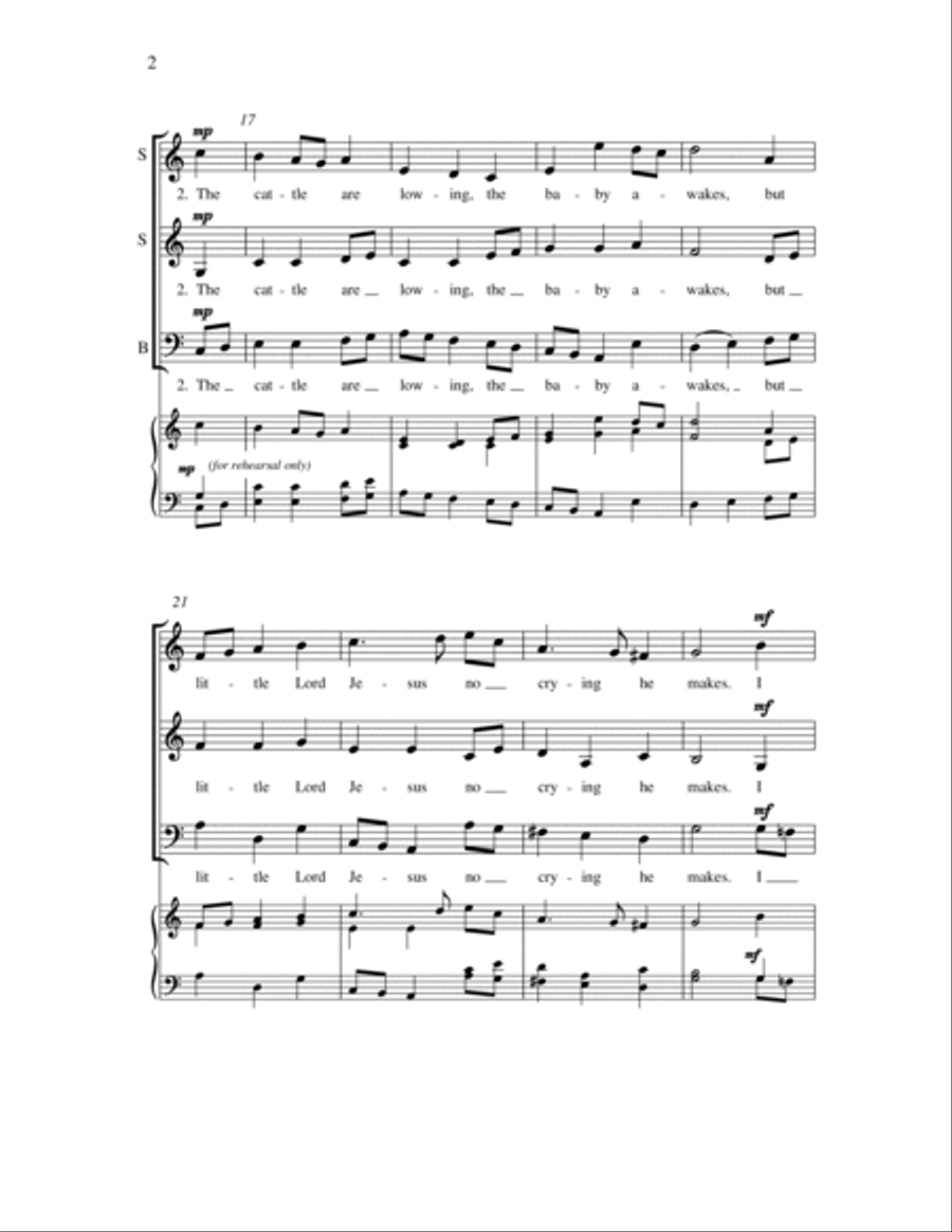 Away in a manger 3-Part scores gallery preview page 2