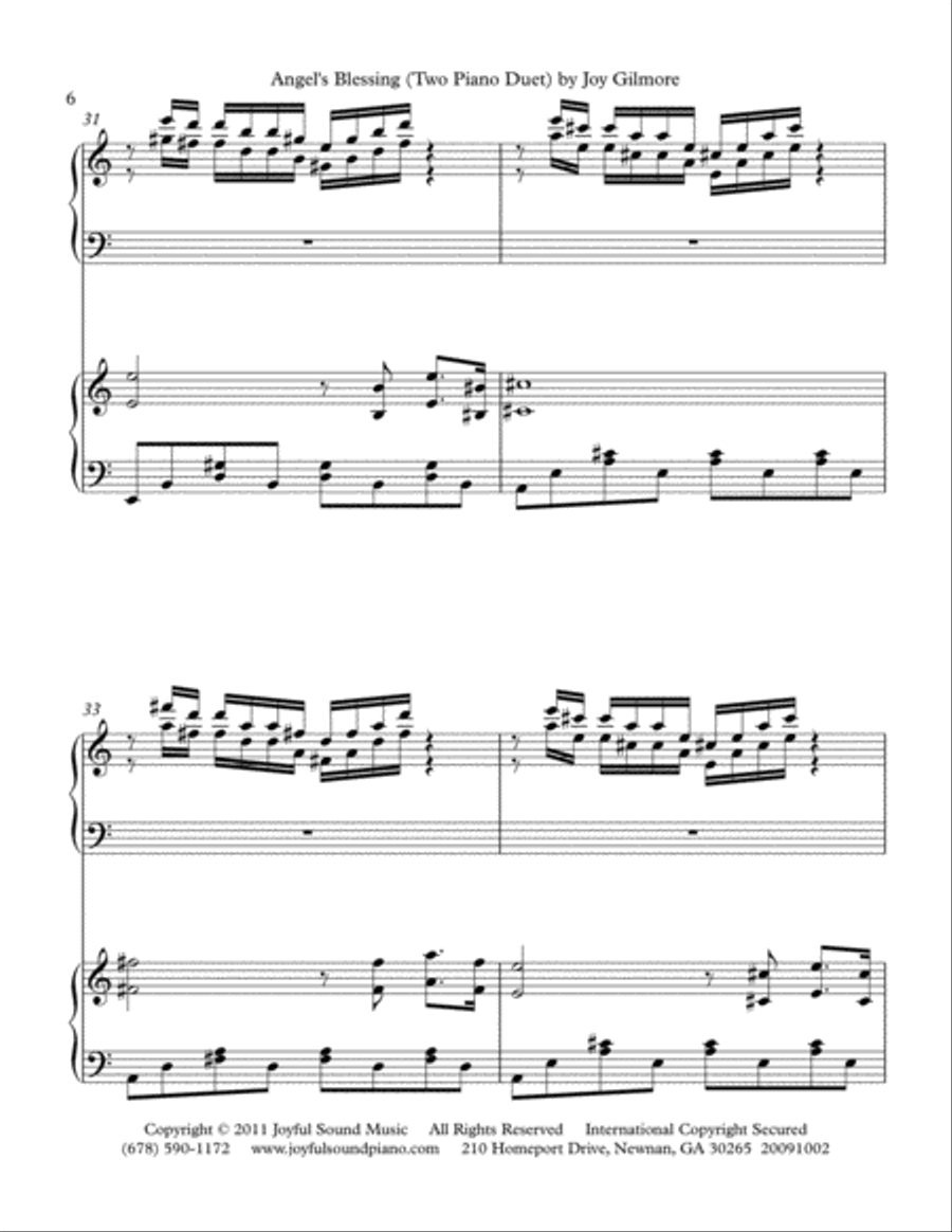 Angels Blessing (Two Piano Duet) 2 Pianos, 4-Hands scores gallery preview page 6