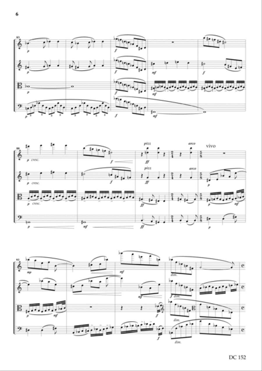 String Quartet No 2 (Score) String Quartet scores gallery preview page 6