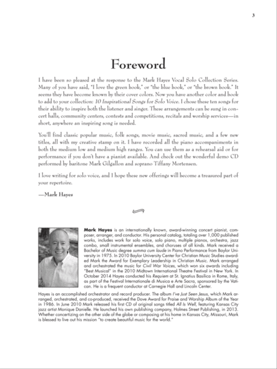 The Mark Hayes Vocal Solo Collection -- 10 Inspirational Songs for Solo Voice Voice Solo scores gallery preview page 4